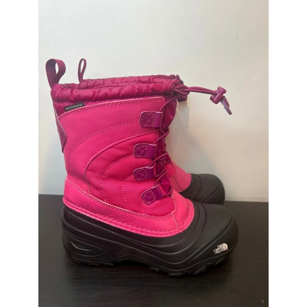 The North Face Alpenglow Winter Boots Pink Waterproof Insulated Little Girl Sz 2